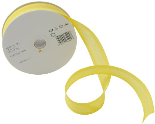 Inastri Trimz 25/5/5 mm Cotton Bias Binding, Yellow 10 – Double‑Fold Sewing Tape for Quilting, Dressmaking & DIY Crafts