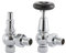 UK-20 CP Arroll traditional chrome manual Radiator valve with FSC certified black wooden wheel head & lockshield