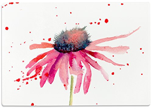 WANDKINGS Glasschneidebrett „Watercolor Flower“ - Motiv wählbar - Glasschneideplatte, Schneidebrett aus Glas, Frühstücksbrettchen