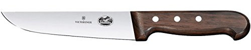 Victorinox, 5.5200.36, Wood, Schlachtmesser, Extra scharfe Klinge, mit geradem Schliff, mit edlem Holzgriff, Braun, Made in Switzerland,