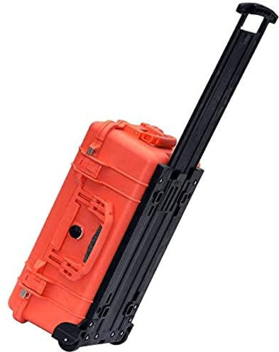 PELI 1510 Robuster Trolley Industriekoffer, IP67 Wasser- und Staubdicht, 27L Volumen, Mit Schaumstoffeinlage (Anpassbar), Orange