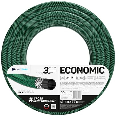 CELLFAST Gartenschlauch 3 Lagiger Wasserschlauch Aus Polyesterkreuzgewebe Für Garten Flexibler Bewässerungsschlauch UV Beständig Anti Algen 20 Bar 5 4 Zoll 20 Meter Economic