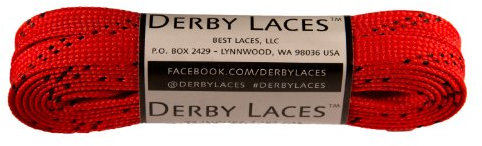 Red 72 Inch Waxed Skate Lace - Derby Laces for Roller Derby, Hockey and Ice Skates, and Boots by Derby Laces