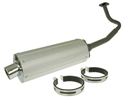Pot d’échappement Aluminium avec SLS 50 cm3 GY6 Chine 4 temps.