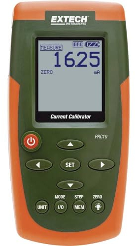 Extech PRC10 - Precision Current Calibrator & Meter - 0-24 mA Sourcing & Measuring, 0.01% Accuracy, Backlit LCD, User Presets, Banana I/O - Includes Leads, Clips, Universal AC Adapter, Hard Case