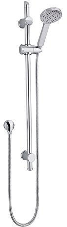 nuie JTY035 ǀ Modern Bathroom Round Water Saving Rectangular Slide Rail Kit with Air Induction Handset and Outlet Elbow, 820mm x 96mm, Chrome
