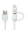muvit - Câble Double CONNECTIQUES Micro USB ET Lightning 2.1A BLAN