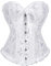KUOSE Damen Vollbrust Corsage Bauchweg Korsage Top Übergrößen Weiß, EUR(32-34)S