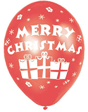 Amscan 990007 - Latexballon Merry Christmas, 6 Stück, Luftballon