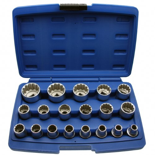 Alkan Multi Stecknuss Satz 19-tlg 1/2 Zoll Torx Vielzahn CV-Stahl | Multi-Steckschlüssel-Satz für Zoll, Vierkant, Vielzahn und Torx-Schrauben, 1/2 Antrieb, CV-Stahl