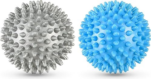 Gymtek Massageball Set 2er Igelball Hart, Noppenball Set Perfekt für Den Triggerpunkt-Therapie, zum Stressabbau oder zur Massage, Mini Faszienkugel - Ball Ø 7cm, mit Netzbeutel Kordelzug