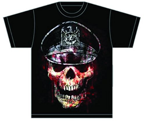 Slayer Men's Skull Hat Regular Fit Round Collar Short Sleeve T-Shirt, Black, Medium