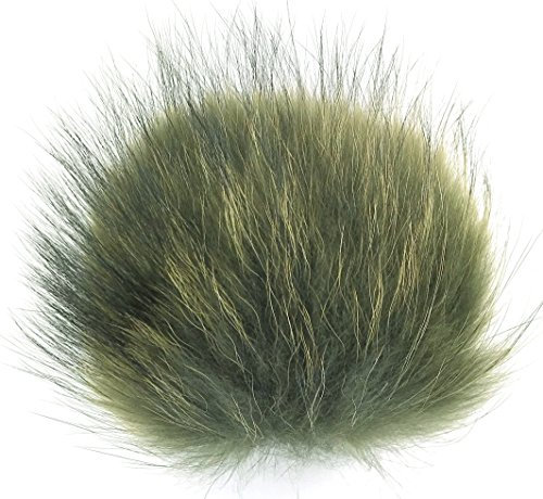 XXL Bommel mit Anstecknadel Pelzbommel Fellbommel Pompon Pelz Fell Echtpelz Bommelmütze ! viele Farben !, Bommel Hauch-grün, XXL 16-20 cm Durchmesser