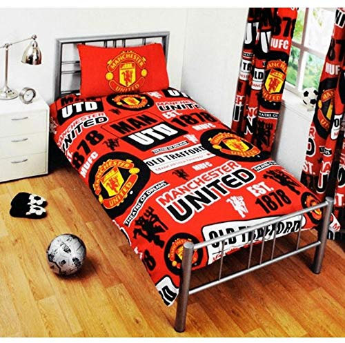 Manchester United Official Patch 3 pieces Double Duvet Cover Set - Red