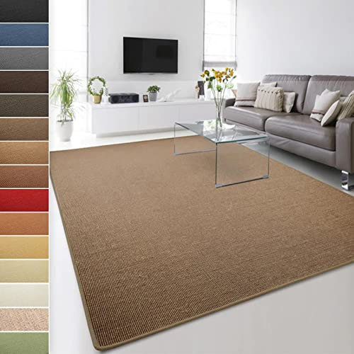 Floordirekt 100% reines Sisal - Sisalteppich - Teppich für Wohnzimmer - Naturfaser - Läufer (Kork, 80 x 150 cm)