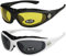 X-CRUZE 2er Pack Choppers 911 Sonnenbrillen Motorradbrille Sportbrille Radbrille - 1x Modell 03 (schwarz/gelb getönt) und 1x Modell 08 (weiß/schwarz getönt) - Modell 03 + 08 -