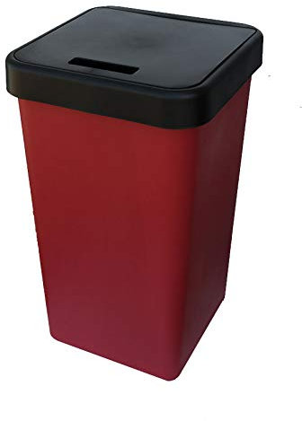 3 in 1 70L Kitchen Waste Sorting, Recycling and Segregation Bin in Red, Compartments for General Waste, Compost and Recycling (5 Year Warranty) Choice of Colours - Crimson Red