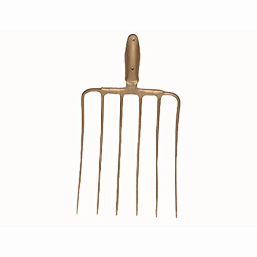 Erntekönig 31611 Erntekönig Silogabel 6 Zinken ohne Stiel 35 x 29cm, Federdülle gold-lackiert | Erntekönig Heugabel 35x29 cm mit gold lackierter Federdülle für Landwirtschaft, Heu und langlebigen Arbeitseinsatz