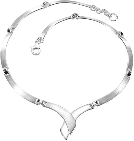 Vinani Damen Halskette 925 Silber - Collier gekreuzt geschwungen beweglich mattiert glänzend aus 925 Sterling Silber Kette für Frauen Italien KCF