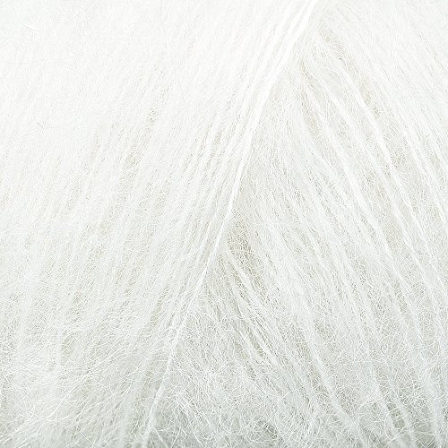25g Austermann Kid Silk Mohairwolle mit Seide Lacegarn Lacewolle Handstrickgarn Wolle zum Stricken und Häkeln 1-weiß