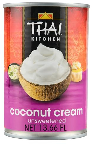 Thai Kitchen Coconut Cream, Unsweetened, Gluten Free, Dairy Free Cream for Baking and Savory Dishes, Non BPA Lining, 13.66 fl oz