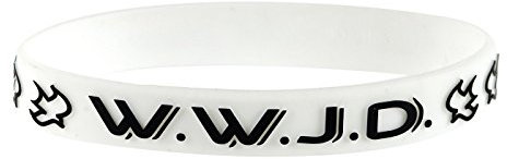Christliche Geschenkideen °*1164 Armband Taube WWJD What would Jesus do? (weiß)