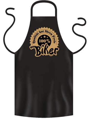 trag-das Bedruckte Grillschürze Biker Motiv : 100 Prozent Biker - Geschenk Grill Schürze Kochschürze Latzschürze Partyschürze Küche