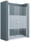 doporro Duschtür Nischentür dusche Duschabtrennung Duschkabine 95cm Nischendrehtür 195cm ESG-Sicherheitsglas Duschtür mit Milchglas-Streifen Drehtür mit Hebe- und Senkmechanismus Teramo24MS