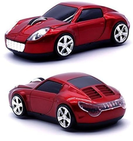 UrChoiceLtd® Wireless Mouse, 2.4GHz Car Mouse 3D 1600DPI Sports Car Style Optical USB Mouse with Headlight and Tail Light-Up Gaming Mouse