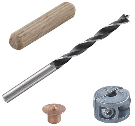 wolfcraft 2916000 Dübel-Set 31-tlg. Ø6mm I Set zum Herstellen von Dübelverbindungen