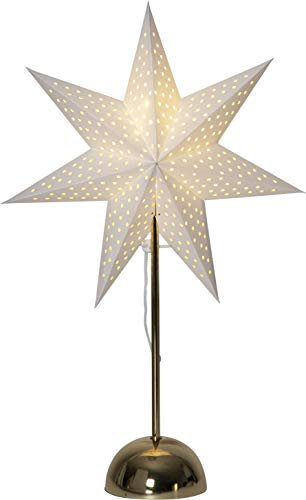 Star Papierstern, 234-77, Weiß/Messing/Silber/Tranparent