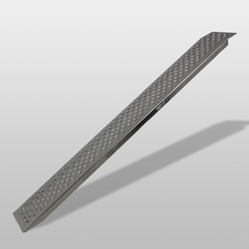 TRUTZHOLM 1 x Auffahrrampe leichte Ausführung 150 cm 200 kg Alu grau profiliert Auffahrschiene Motorradrampe
