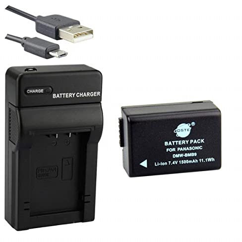 DSTE Battery & Charger Kit for Panasonic Lumix DMC-FZ40, DMC-FZ45, DMC-FZ47, DMC-FZ48, DMC-FZ60, DMC-FZ62, DMC-FZ70, DMC-FZ72, DMC-FZ80, DMC-FZ82, DMC-FZ100, DMC-FZ150, Output Voltage: 8.4V