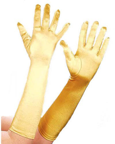 SALE Handschuhe Satin, ca. 40 cm, 1 Paar, gold