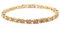 RIVA Ewigkeit Tennis Armband [18cm/7inch] mit Rundschliff Edelstein Zirkonia CZ [Gelb Citrin] in 18K Gelbgold Vergoldet, Einfache Moderne Eleganz