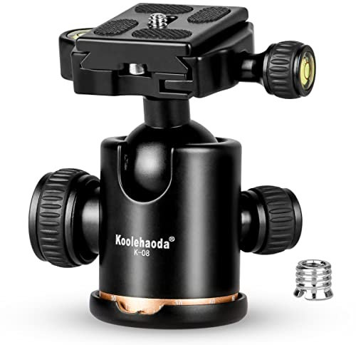 koolehaoda Mini Kugelkopf Stativkopf 360 Grad Drehbar Panorama-Kugelkopf für Stativ Einbeinstativ Slider DSLR-Kamera (K-08)