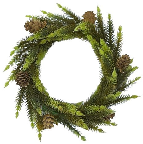 creativ home Künstlicher MINITANNENKRANZ ca 25cm. Tannenkranz, Türkranz, Adventskranz, Weihnachtskranz, Kranz