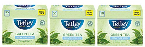 Tetley Decaf Green Tea, Pack of 3, 130 Teabags Total