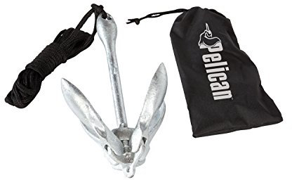 Pelican Compact Anchor Kit - for Kayak, Canoe, SUP - Inflatables or Small Boats - Foldable Storage Bag - Ideal for Fishing Kayak Boating (3 lb)