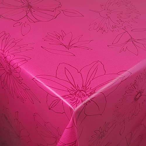 d-c-fix Wachstuch Wachstischdecke Tischdecke Gartentischdecke Blumen Palmas Pink Breite & Länge wählbar 130 x 160 cm Eckig abwaschbar
