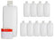 Octopus Bouteilles en plastique 10x 500 ml, bouteilles en plastique PE-HD avec bouchon à vis de blanc, bouteilles vides avec bouchons à vis blanc, bouteilles carrées, étiquettes incluses.