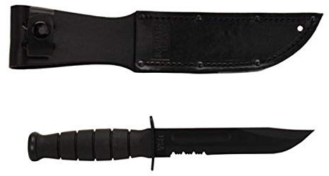 Kabar Short Black, Leather Sheath, 5.25 in., ComboEdge