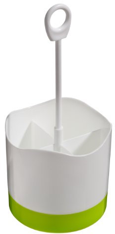 Premier Housewares 4 Compartment Cutlery Caddy - Lime Green/White