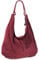 Caspar Große Damen Vintage Veloursleder Tasche Samtweiche Schultertasche aus Leder - CLASSIC LINE - Modell No.617 - Made in Italy, Farbe:weinrot