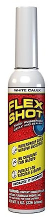 Flex Shot Mastic adhésif en caoutchouc - 236,8 g - Blanc (résistant à la moisissure)