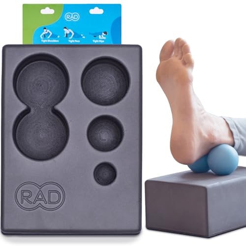 RAD Block I Myofascial Release Yoga Block with Storage I Self Massage Mobility and Recovery I High Density Foam, Grey
