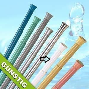 QUALITATIVE DUSCHVORHANGSTANGE 75-120 cm KLEMMSTANGE ALU WEISS TELESKOPSTANGE GARDINENSTANGE! SPRING SHOWER ROD WHITE!