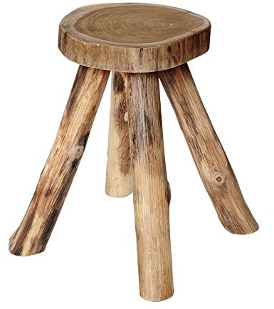 Brillibrum Hocker Sitzhocker Beistelltisch Teakholz Holz massiv Couchtisch Nachttisch Wurzelholz Tisch