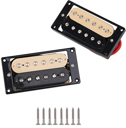 Yibuy Hals- & Steg-Humbucker, Tonabnehmer für E-Gitarre, Schwarz und Cremeweiß