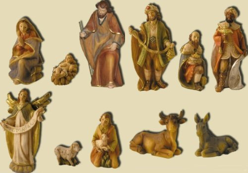 Krippenset, Figurenset, 11tlg. Höhe 15cm, handbemalen